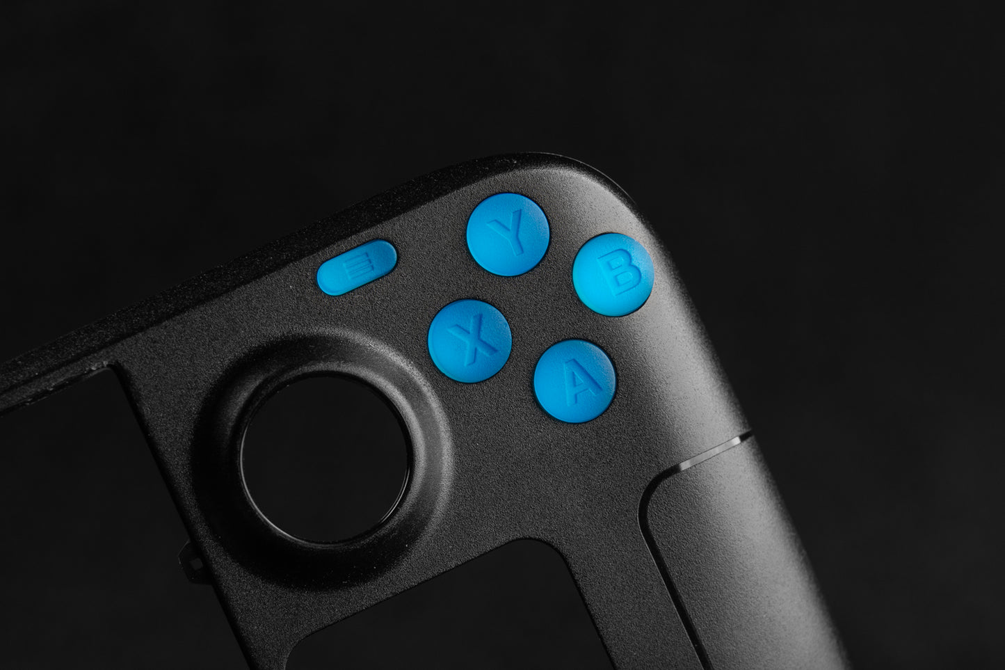 lose up abxy steam deck button set on black background