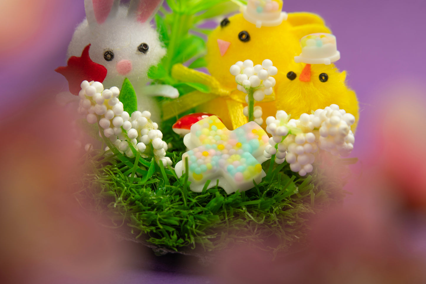 pastel easter themed dpad with sprinkles inside on easter set