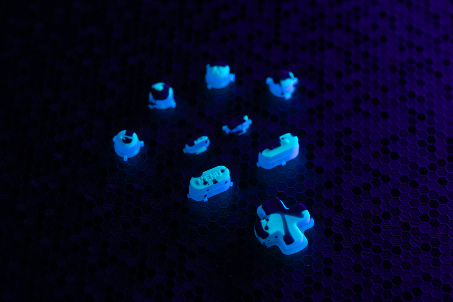 Blue Alien Splat - GLOW Steam Deck Button Set