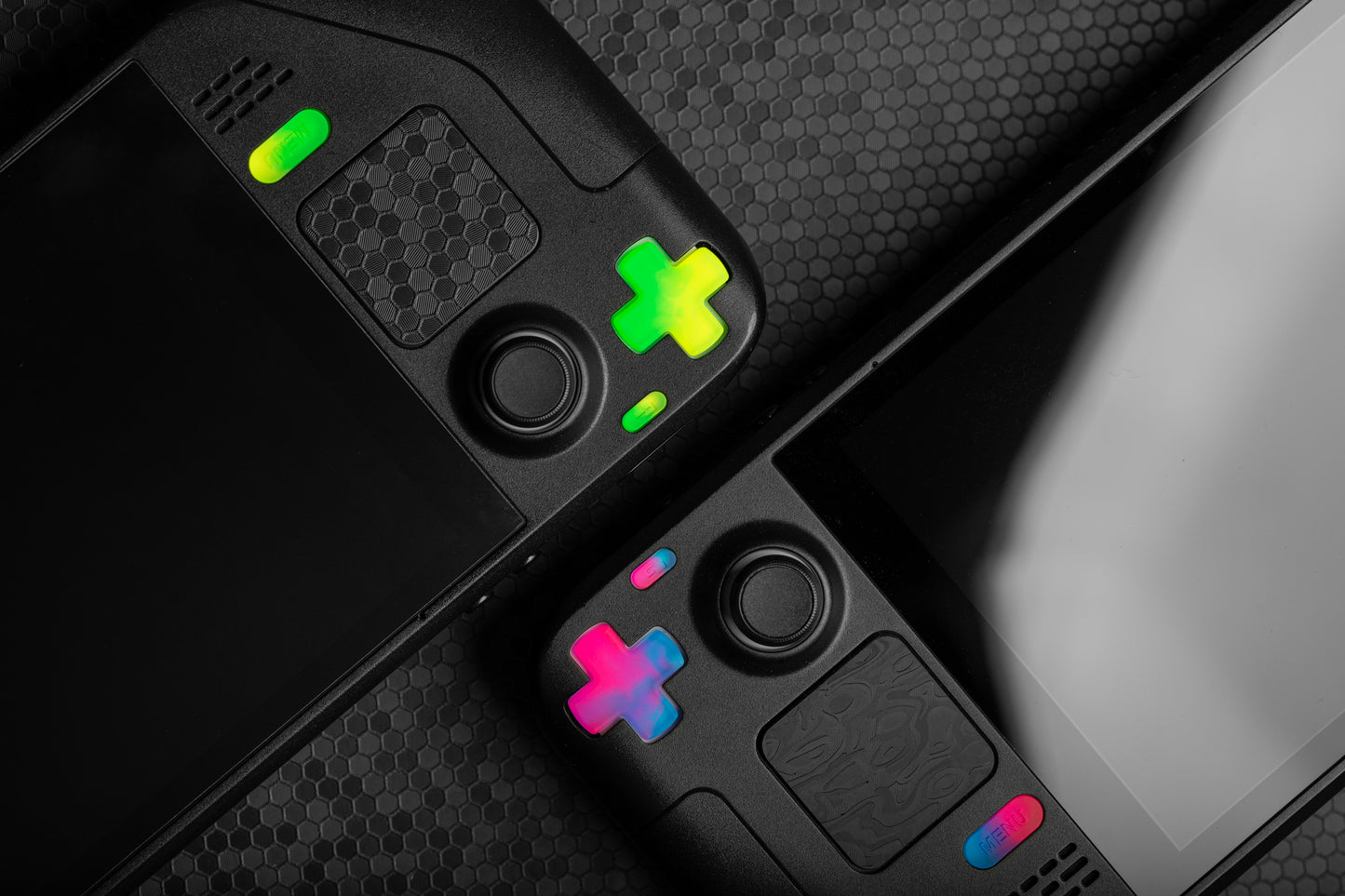 Afterglow - Neon Blue / Pink Steam Deck Button Set