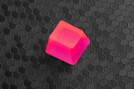 Transparent neon Pink artisan keycap