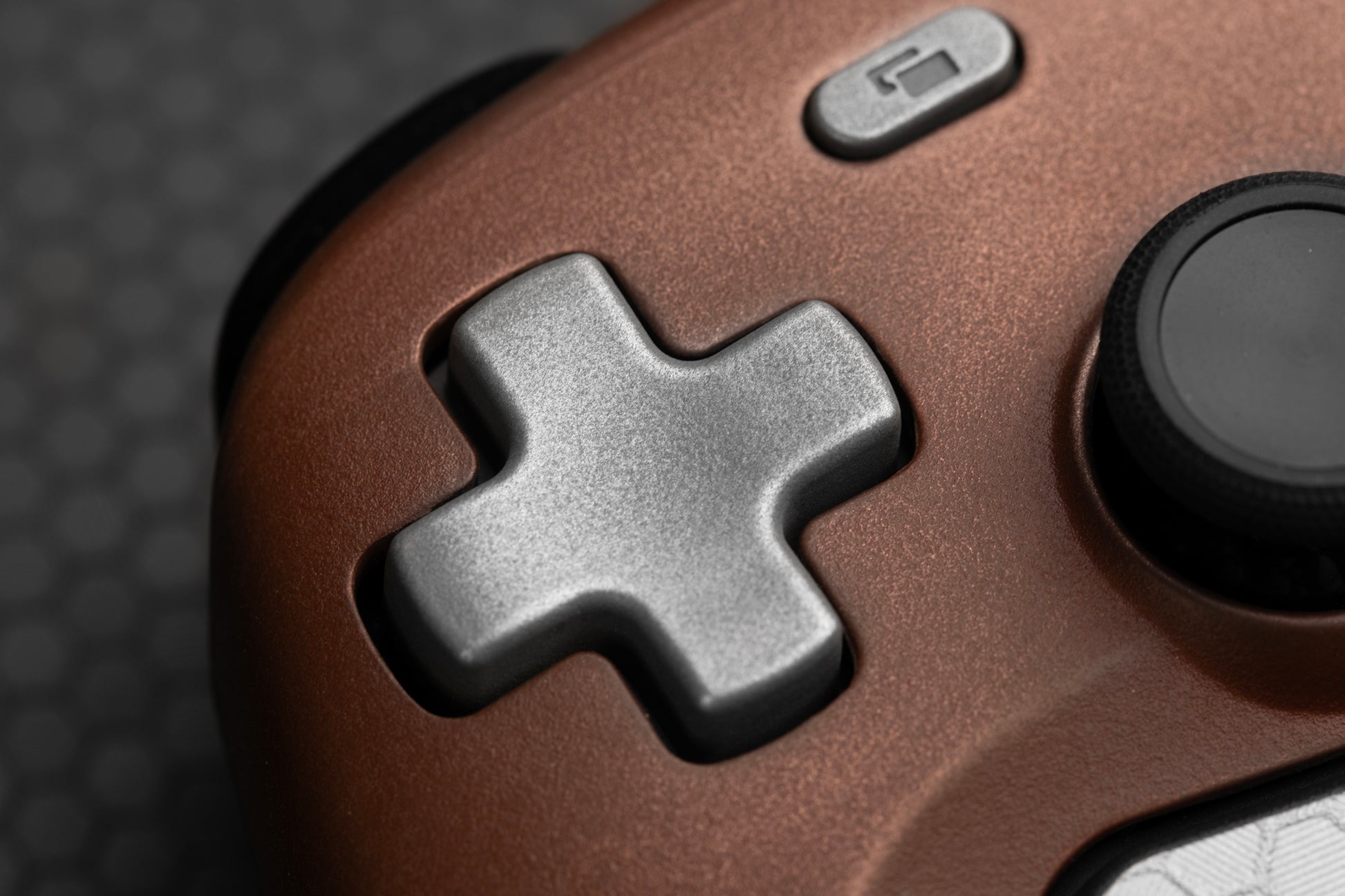 Close-up of Steam Controller with aluminum D pad