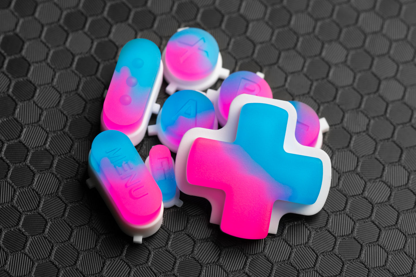 Afterglow - Neon Blue / Pink Steam Deck Button Set