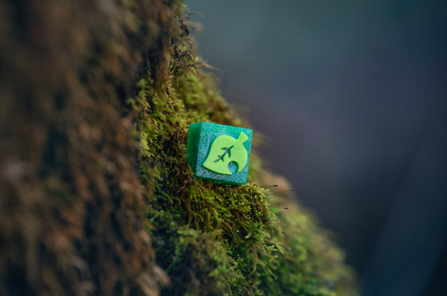 AC leaf cube keycap in nature