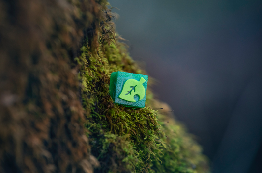 AC leaf cube keycap in nature